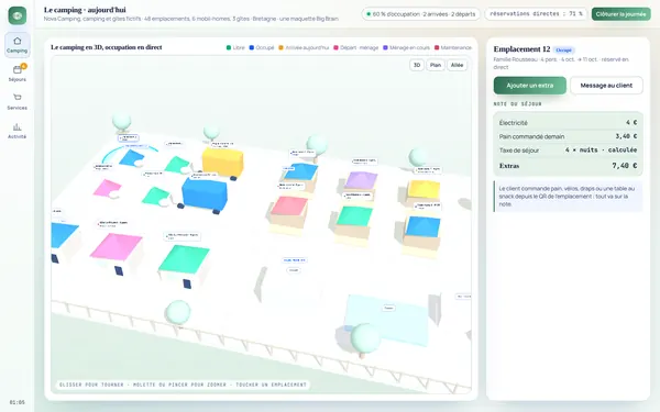 Démo Nova Camping pour campings et gîtes