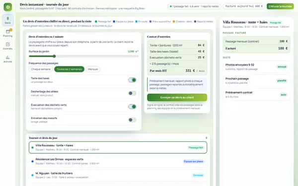 Démo Nova Jardins pour paysagistes