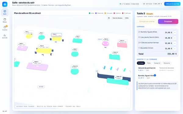 Démo Nova Salle pour restaurants