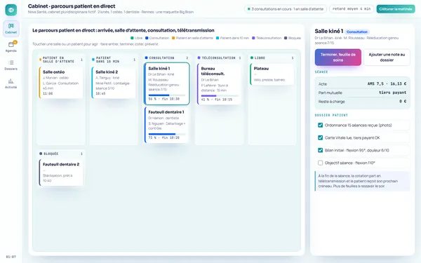 Démo Nova Santé pour cabinets médicaux et paramédicaux
